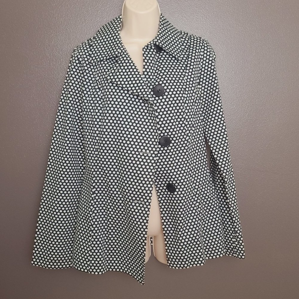Vintage Super Low Fat Black & White Polka Dot Blazer Jacket